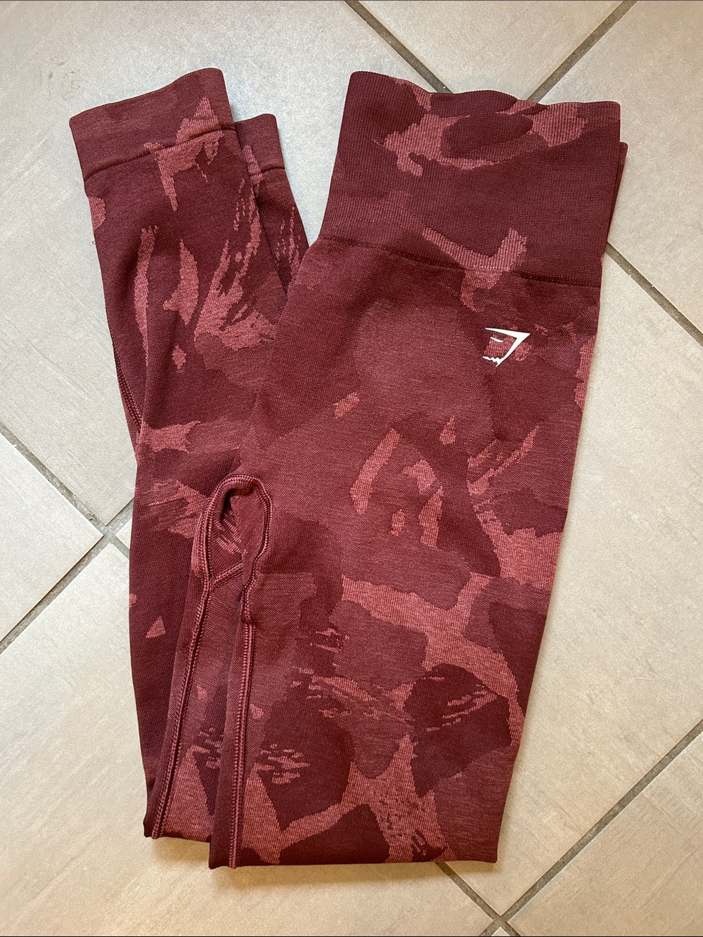 Gymshark Burgundy Camo Seamless Leggings